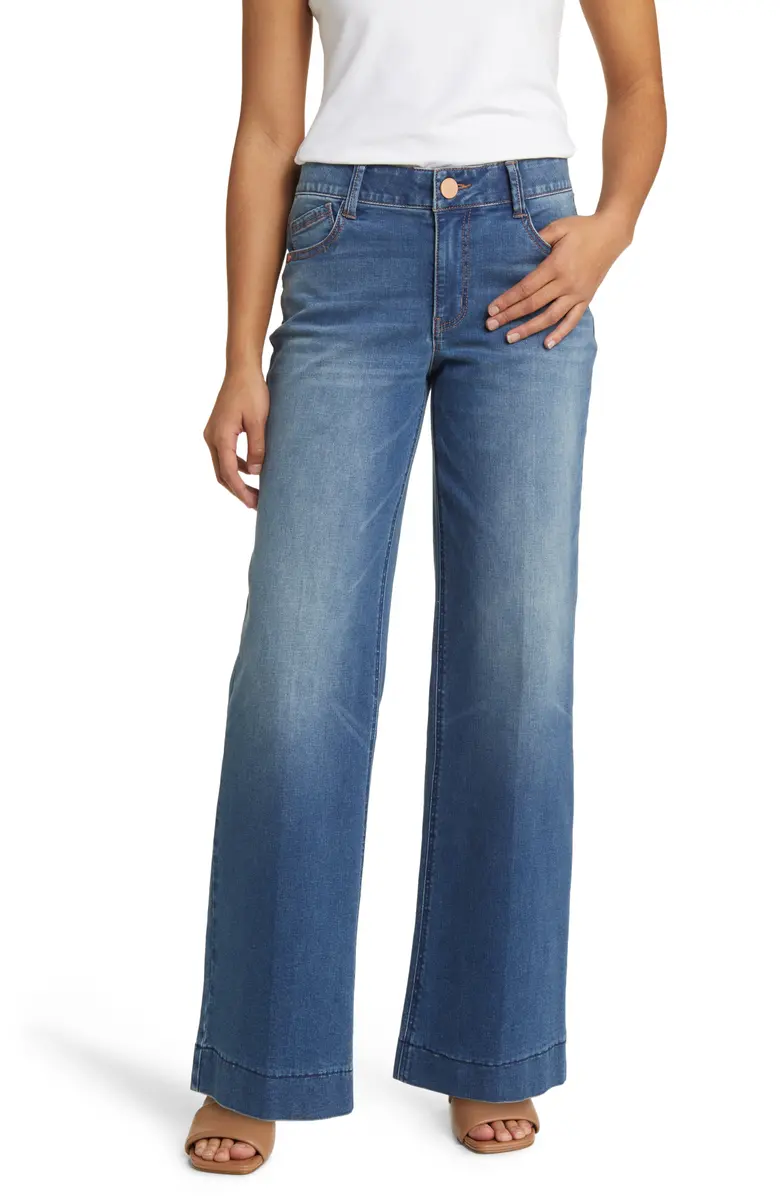 High Waist Wide Leg Jeans-Blue