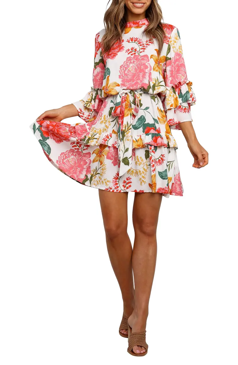 Peta Floral Print Tiered Dress