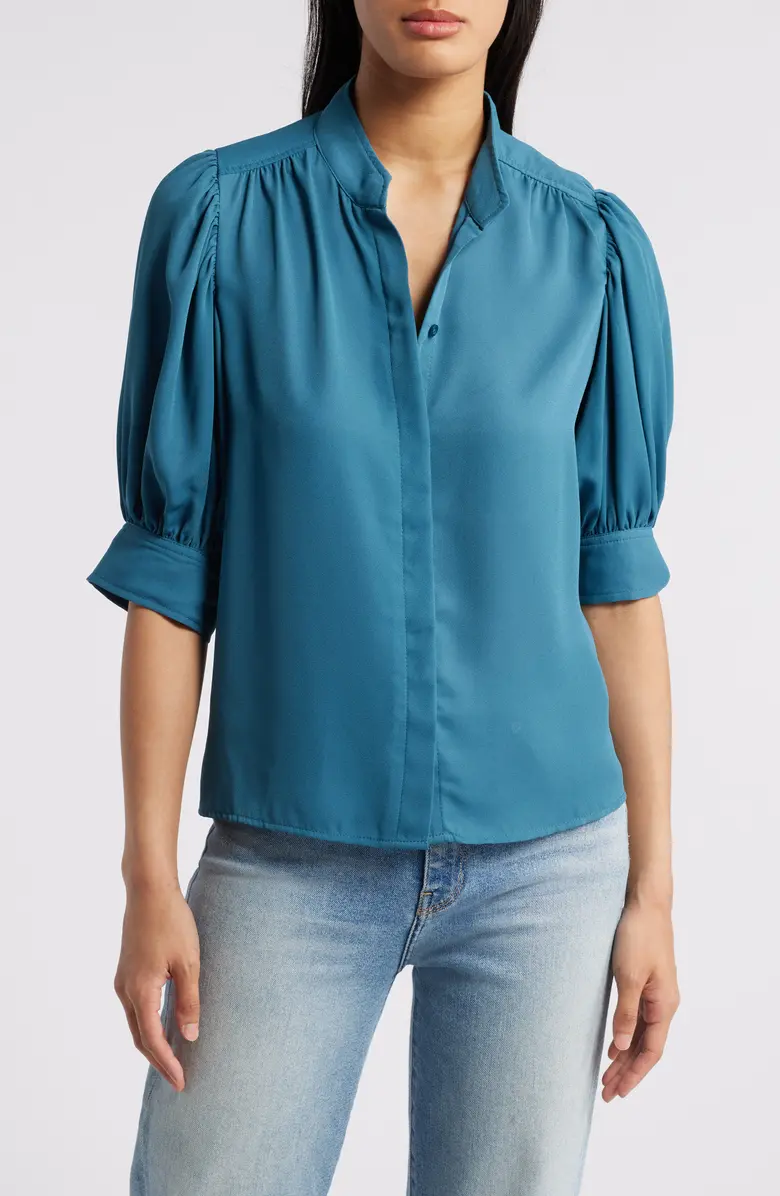 Puff Sleeve Button-Up Shirt - Image 3