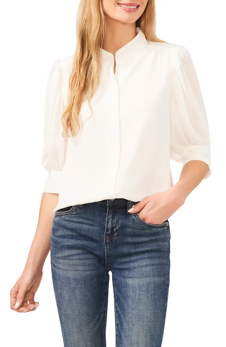 Puff Sleeve Button-Up Shirt - Image 2