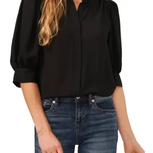 Puff-Sleeve-Button-Up-Shirt-Rich-Black.webp Puff Sleeve Button-Up Shirt