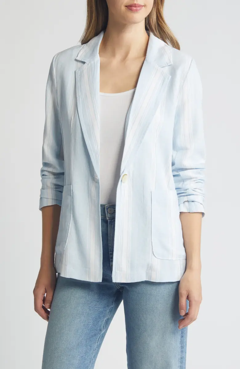 Stripe Linen Blend Blazer