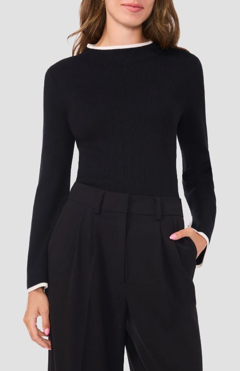Mock Neck Rib Pullover - Image 6