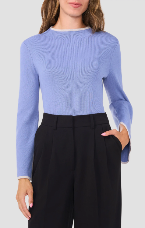Mock Neck Rib Pullover - Image 4