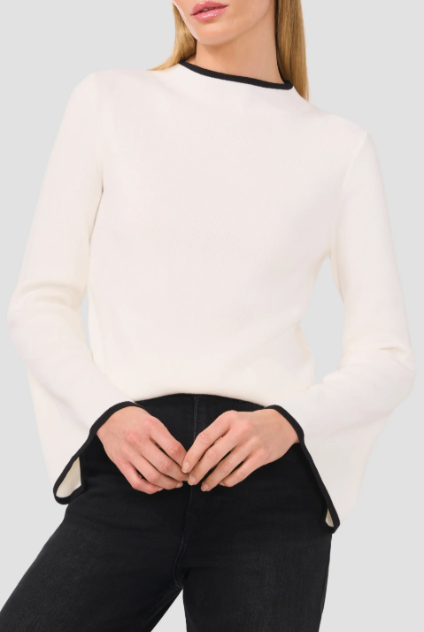 Mock Neck Rib Pullover